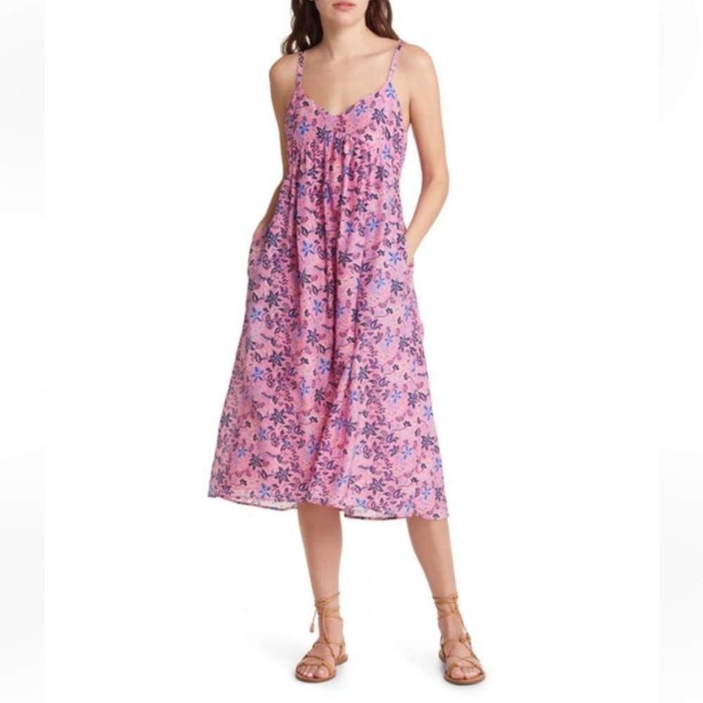 XiRENA Dani Floral Cotton & Silk Midi Sundress in Sweet Vines
